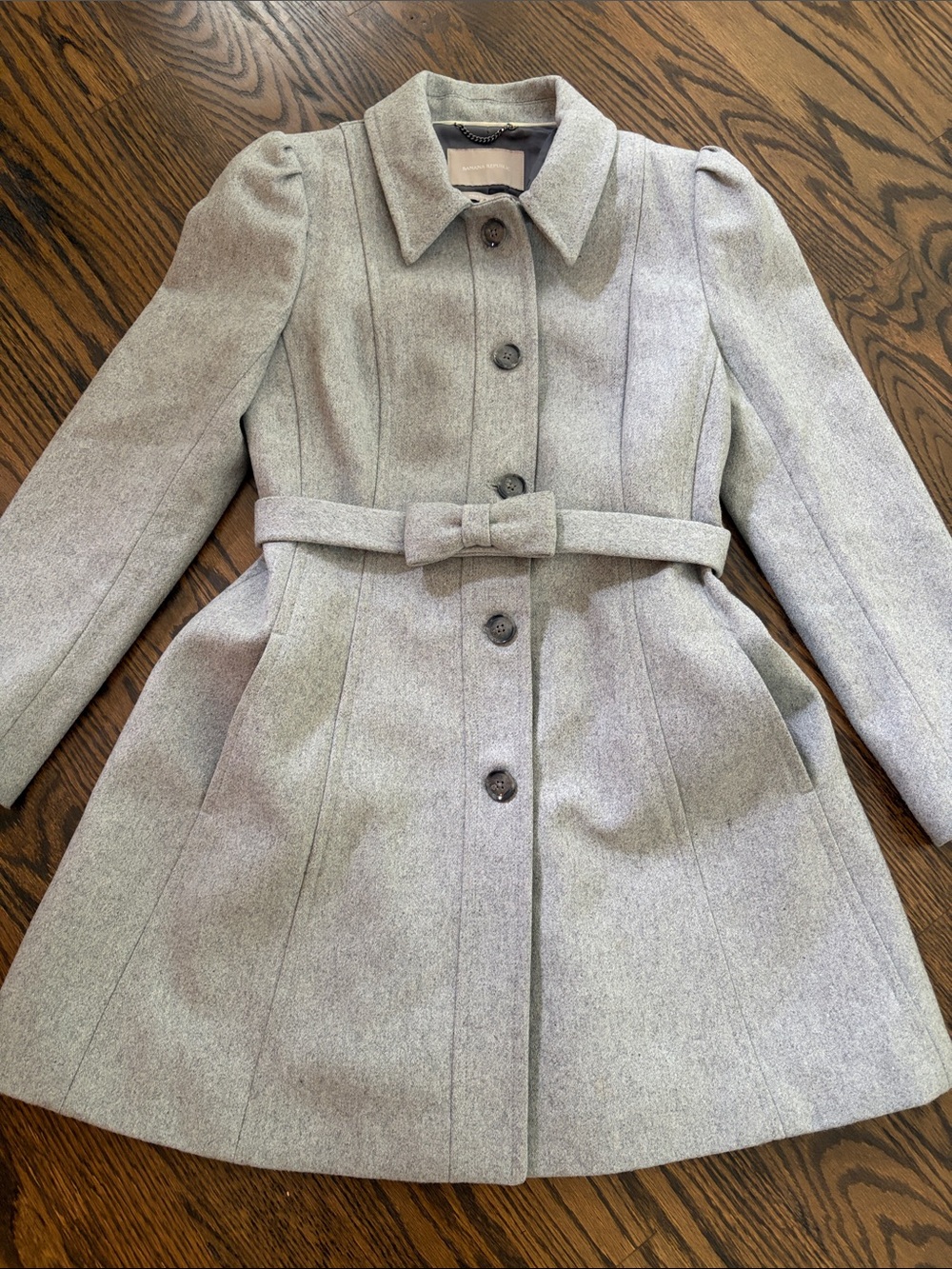 Banana Republic Womens Light Gray Wool Coat